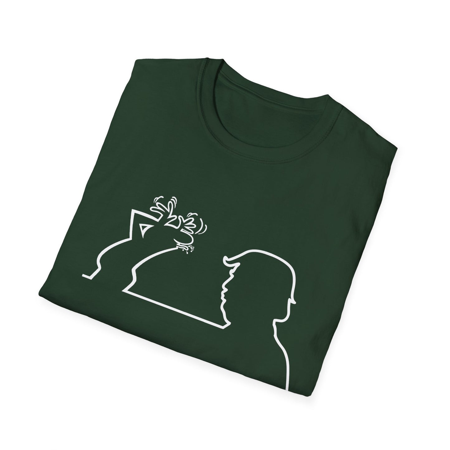 La Linea Funny Unisex Softstyle Top, Retro Cartoon Shirt, Trump Humor
