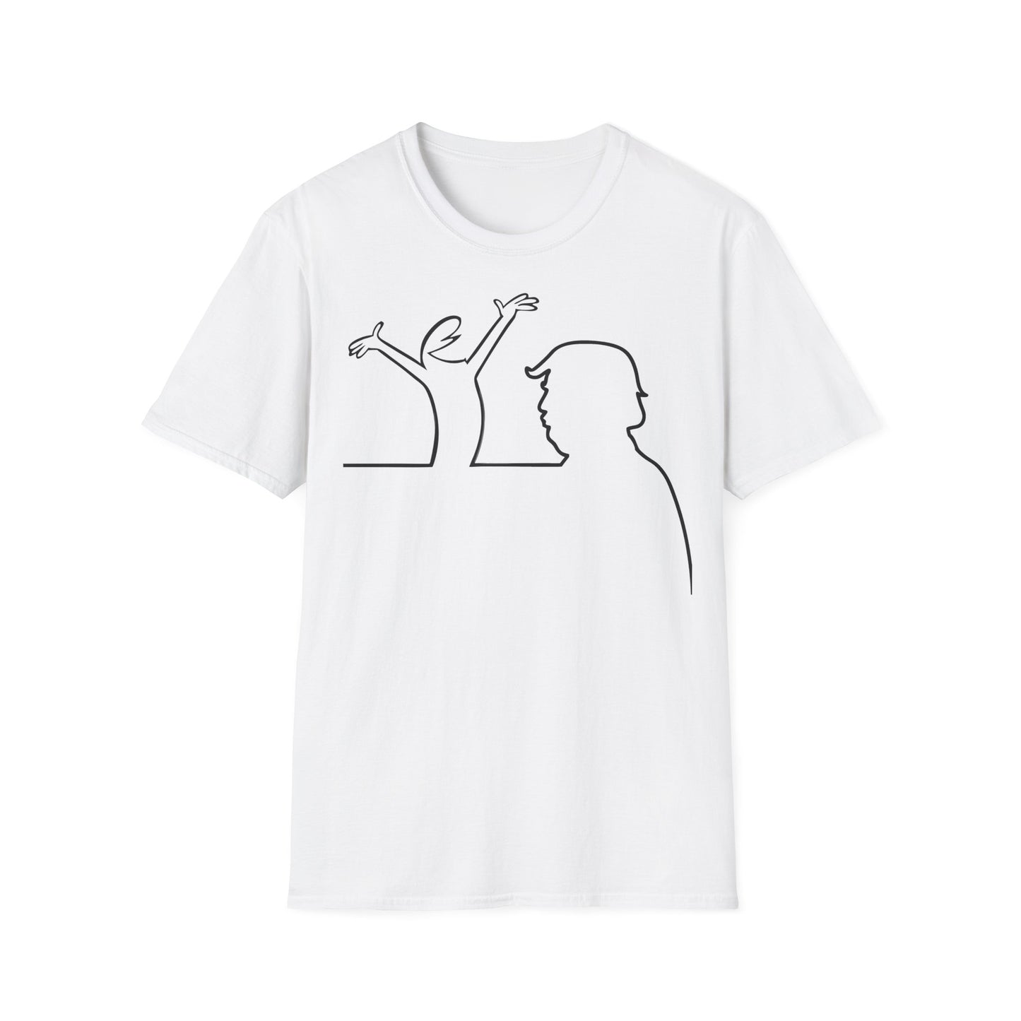 La Linea Funny Unisex Softstyle Top, Retro Cartoon Shirt, MAGA, Trump Humor