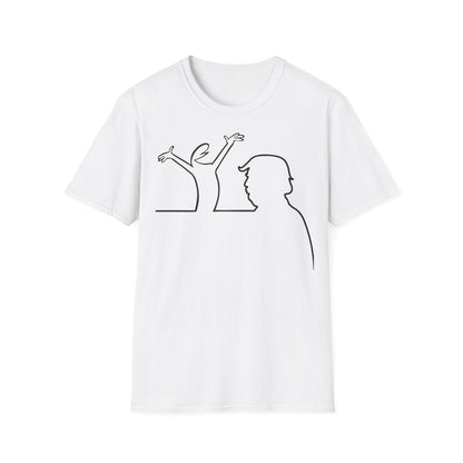 La Linea Funny Unisex Softstyle Top, Retro Cartoon Shirt, MAGA, Trump Humor