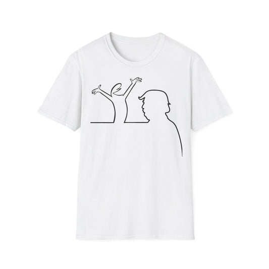 La Linea Funny T-Shirt, Nostalgia Tee, Unisex Softstyle Top, Retro Cartoon Shirt, Gift for 70s Kids, Birthday gift, MAGA, Trump Humor