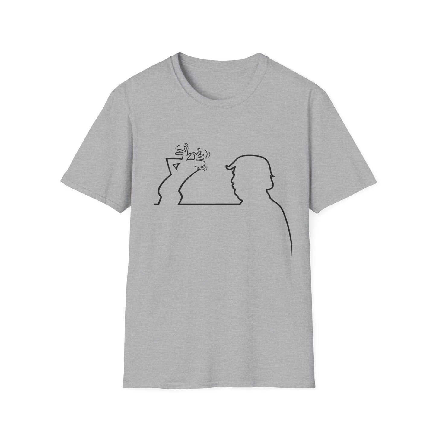 La Linea Funny Unisex Softstyle Top, Retro Cartoon Shirt, Trump Humor