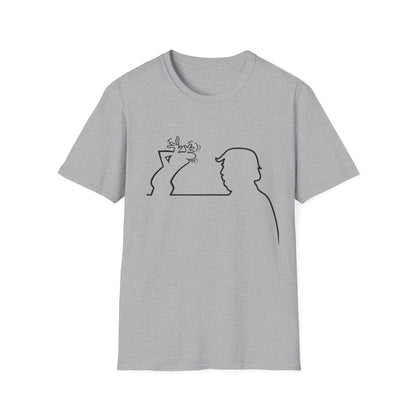 La Linea Funny Unisex Softstyle Top, Retro Cartoon Shirt, Trump Humor