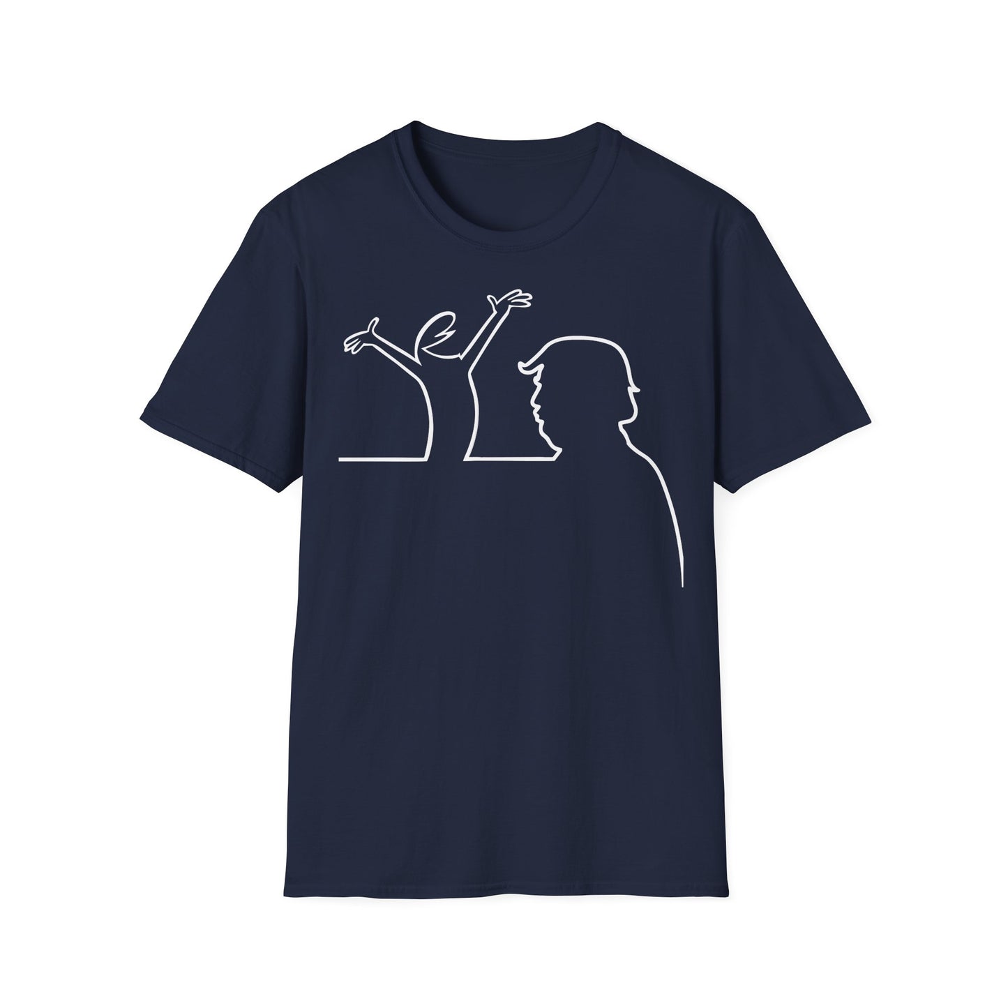 La Linea Funny Unisex Softstyle Top, Retro Cartoon Shirt, MAGA, Trump Humor