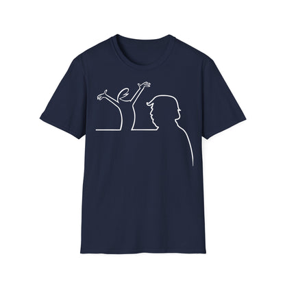 La Linea Funny Unisex Softstyle Top, Retro Cartoon Shirt, MAGA, Trump Humor