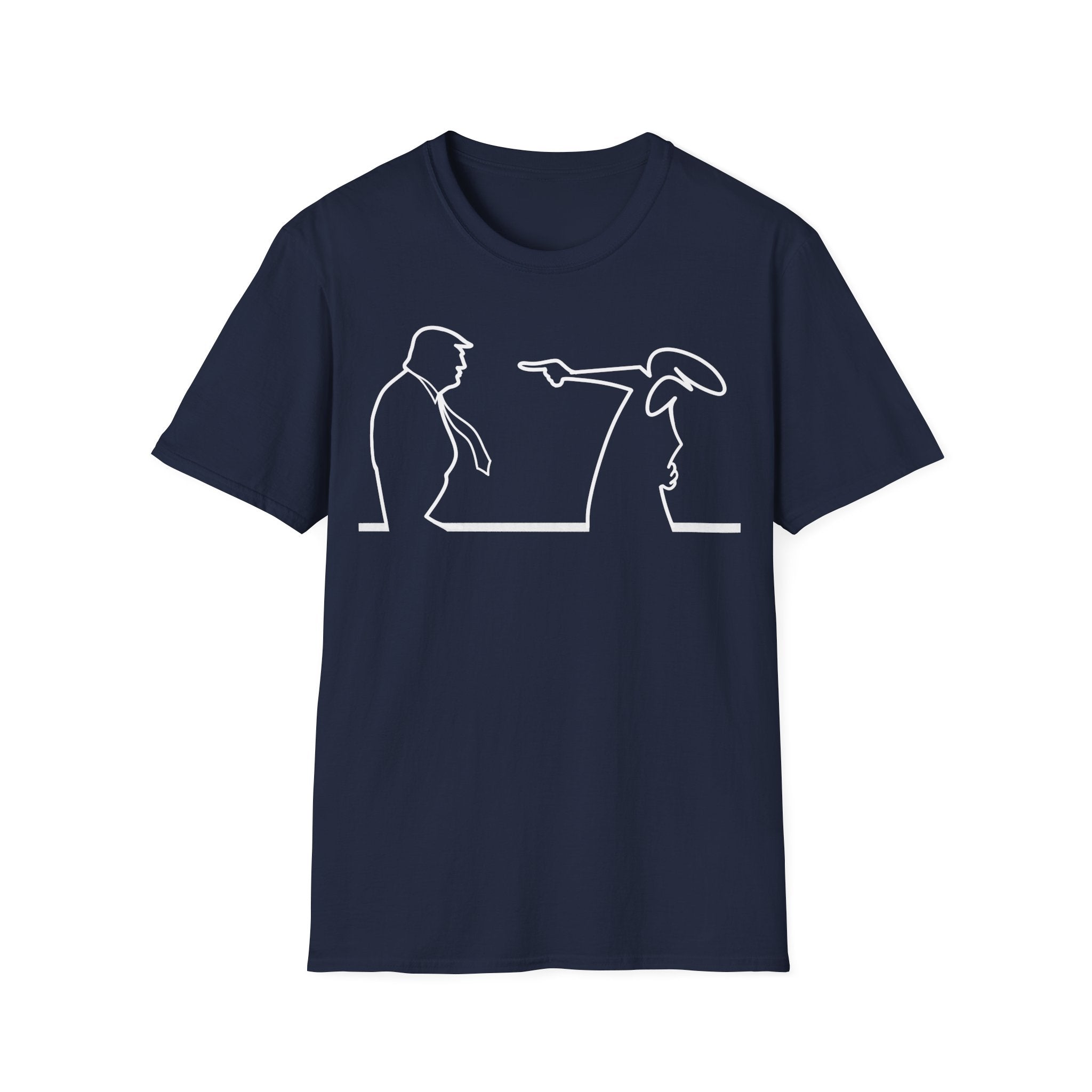 La Linea vs Trump Funny T-Shirt, Nostalgia Tee, Unisex Softstyle Top, Retro Cartoon Shirt, Gift for 70s Kids, Christmas gift, MAGA