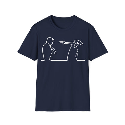 La Linea vs Trump Funny T-Shirt, Nostalgia Tee, Unisex Softstyle Top, Retro Cartoon Shirt, Gift for 70s Kids, Christmas gift, MAGA