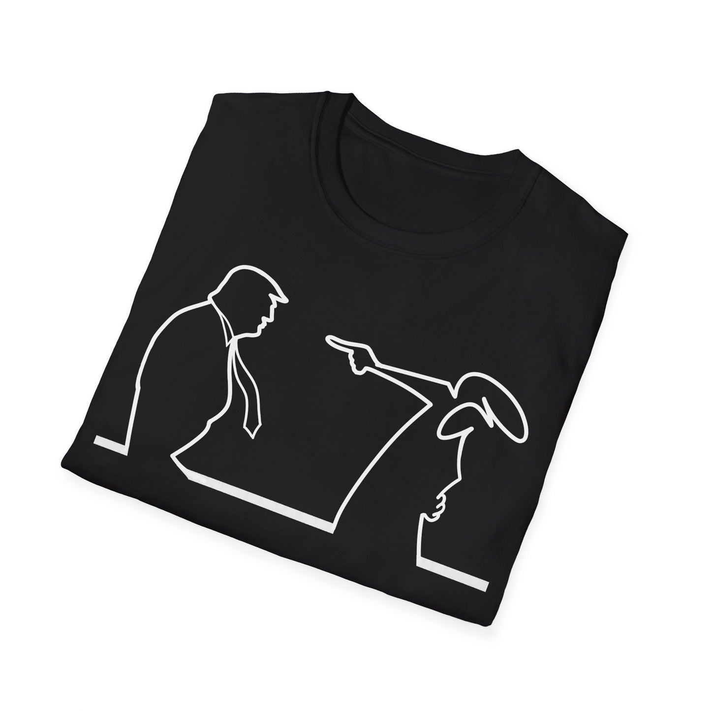 La Linea vs Trump Funny T-Shirt, Nostalgia Tee, Unisex Softstyle Top, Retro Cartoon Shirt, Gift for 70s Kids, Christmas gift, MAGA